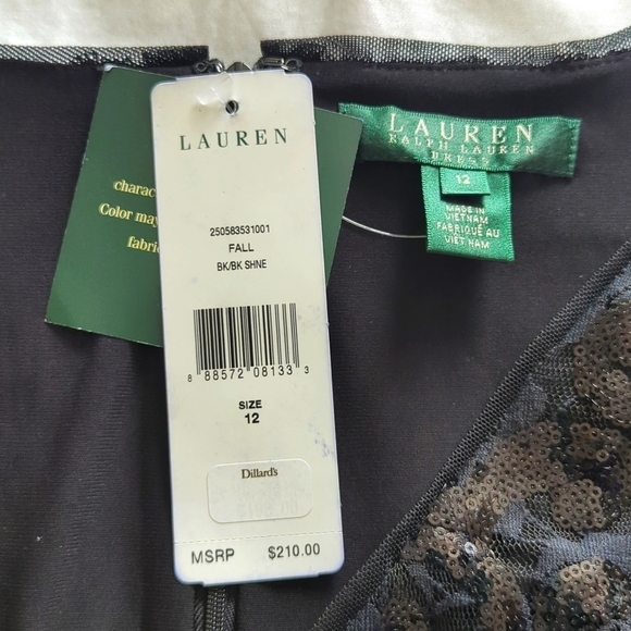 Lauren Ralph Lauren Black glittery size 12 Women's dresse. - Picture 3 of 9